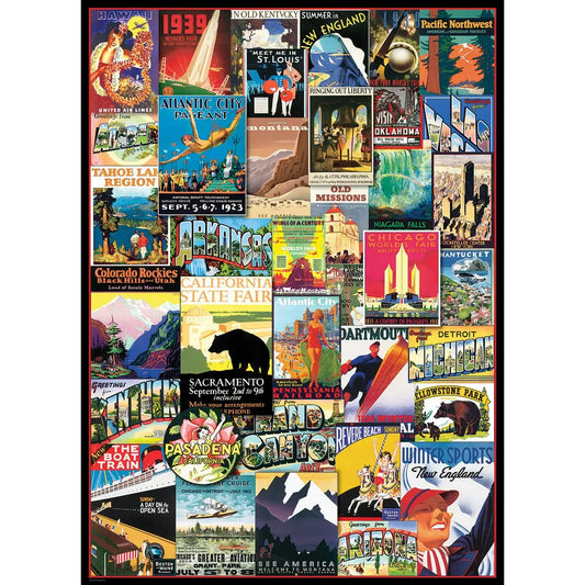 Travel USA Vintage Posters 1000 Piece Puzzle