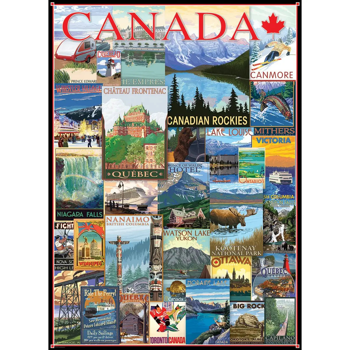 Travel Canada Vintage Posters 1000 Piece Puzzle