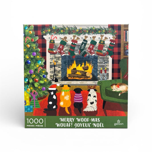 Galison Merry Woof-mas 1000 Piece Puzzle