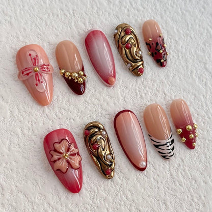 Luxurious Floral Press-on Nails