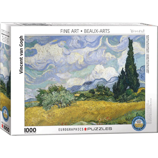 Wheat Field with Cypresses 1000 Piece Puzzle