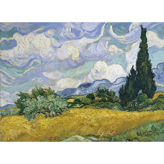 Wheat Field with Cypresses 1000 Piece Puzzle