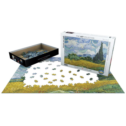 Wheat Field with Cypresses 1000 Piece Puzzle