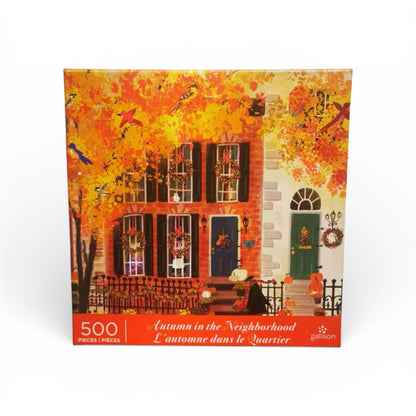 Galison Autumn in the Neighborhood 500 Piece Puzzle