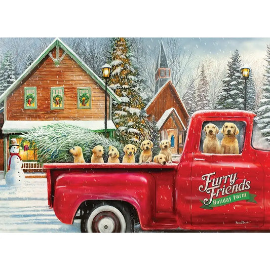 Furry Friends Holiday Farm 1000 Piece Puzzle