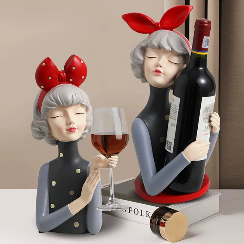 Ensemble de porte-bouteilles et de verres à vin de style art moderne pour la maison