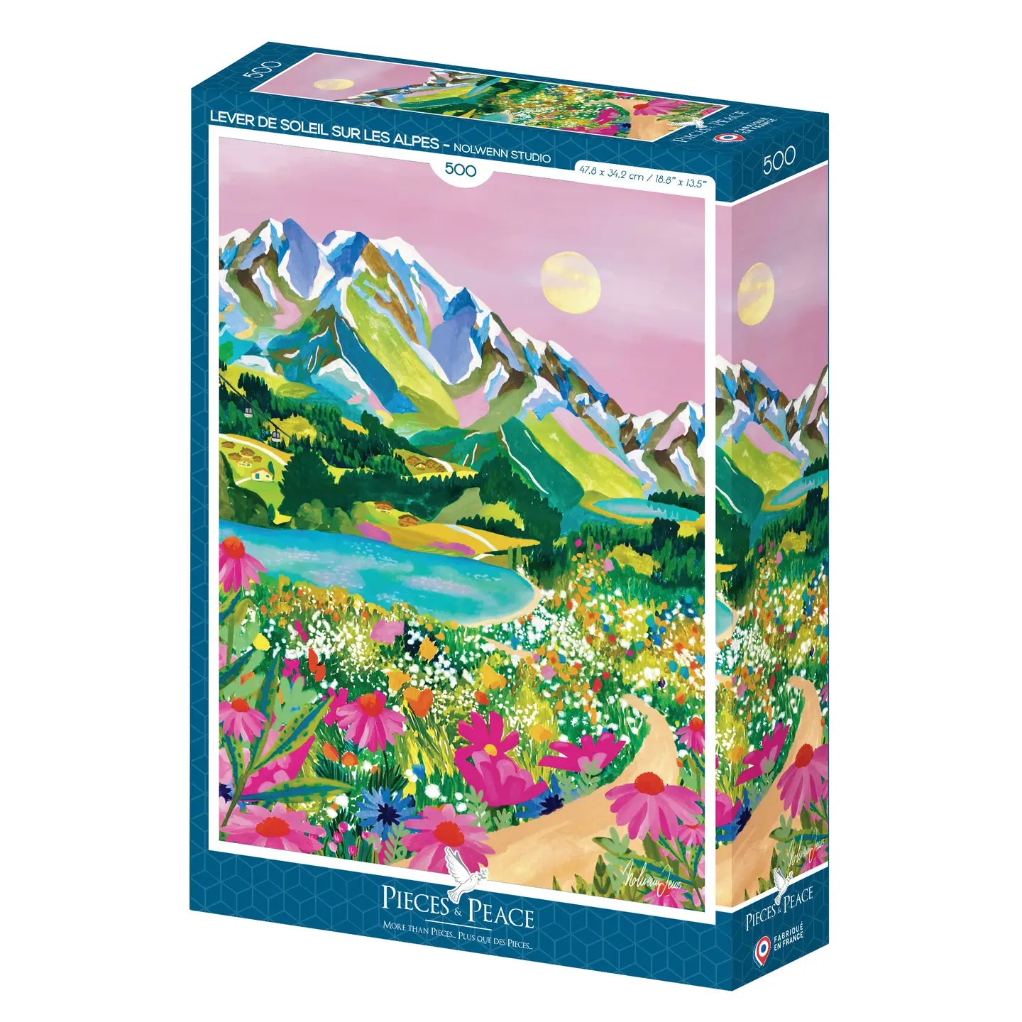 Sunrise Over the Alps 500 Piece Puzzle Pieces & Peace