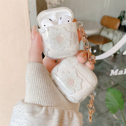 Floral AirPods Case with Daisy Charm – Clear Protective Cover