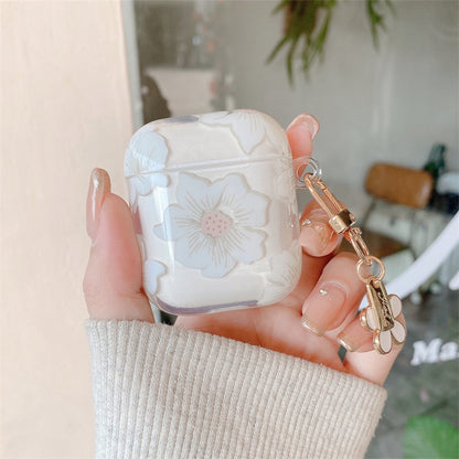 Floral AirPods Case with Daisy Charm – Clear Protective Cover