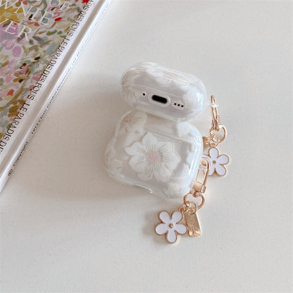 Floral AirPods Case with Daisy Charm – Clear Protective Cover