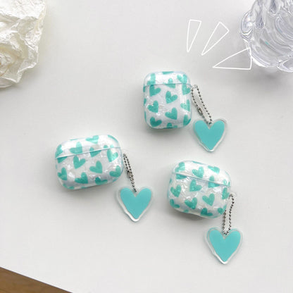 Kawaii Pink Heart AirPods Case with Charm – Clear Protective Cover