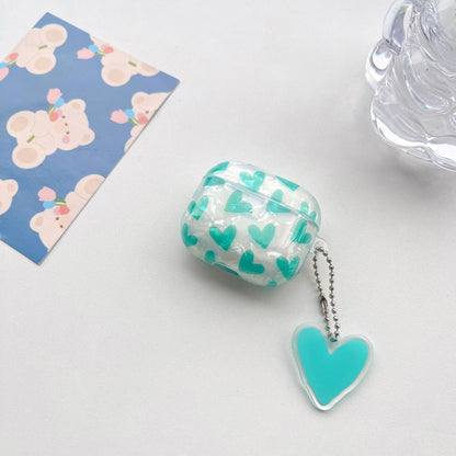 Kawaii Pink Heart AirPods Case with Charm – Clear Protective Cover