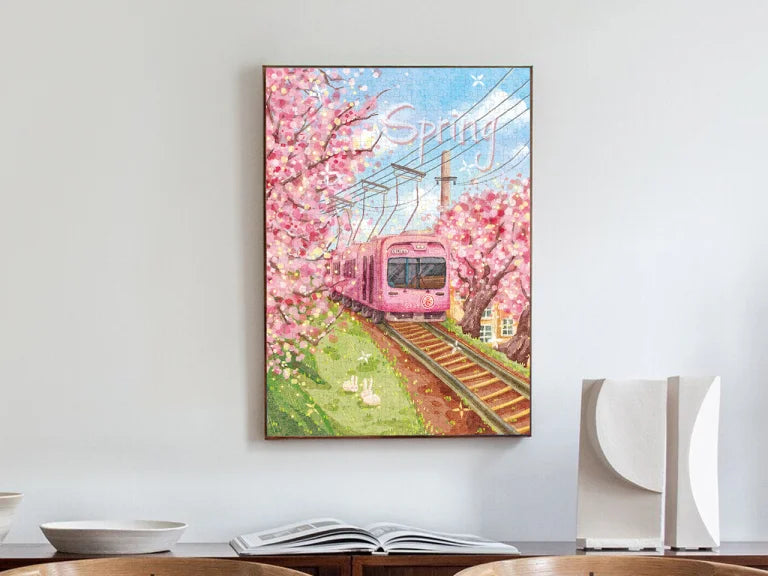 Goshogawara Sakura Train 500 Piece Jigsaw Puzzle ZHIJU