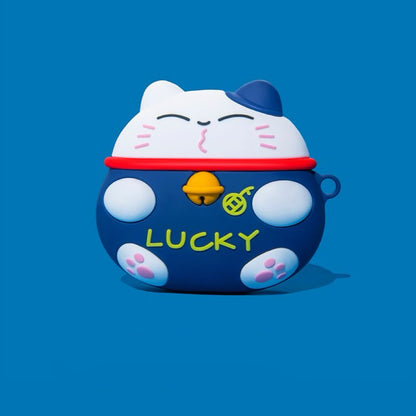 Lucky Cat AirPods Case – Kawaii 3D Silicone Protective Cover