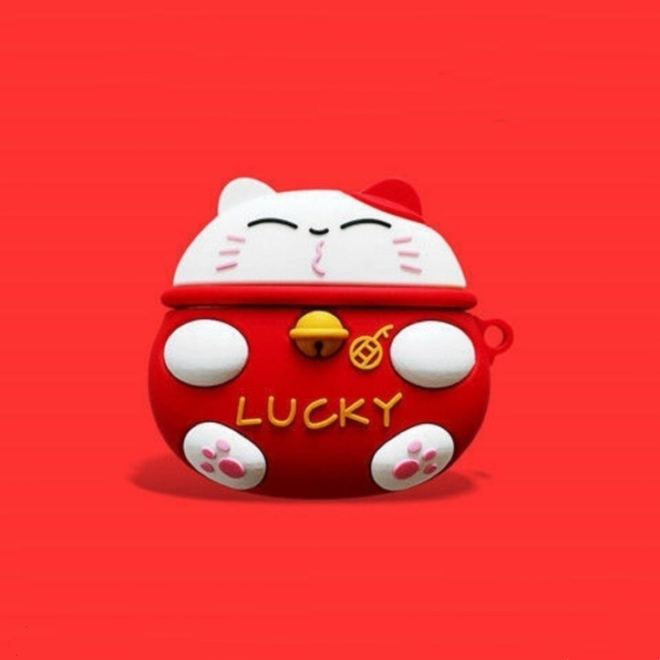 Lucky Cat AirPods Case – Kawaii 3D Silicone Protective Cover