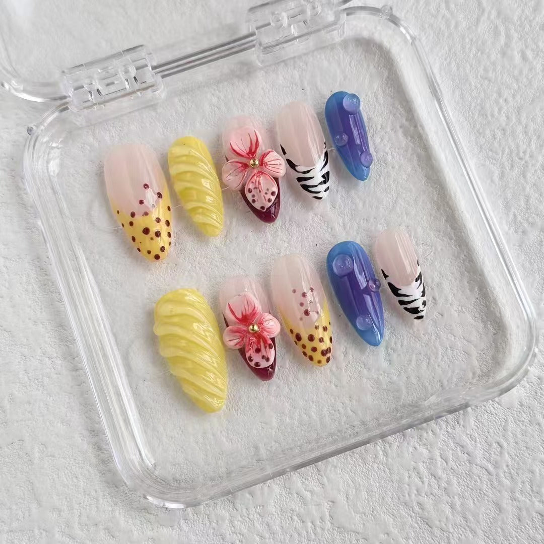 Colorful Floral Craze Press-on Nails