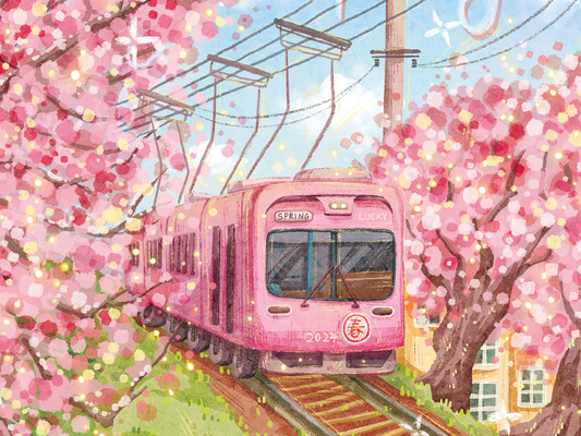 Goshogawara Sakura Train 500 Piece Jigsaw Puzzle ZHIJU