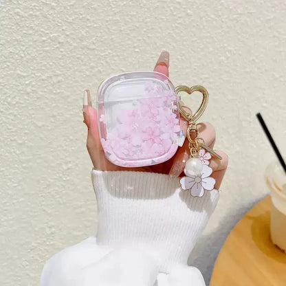 Floral Clear AirPods Case with Daisy Charm – Cute Transparent Protective Cover