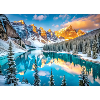 Lake Morraine in Winter 1000 Piece Puzzle