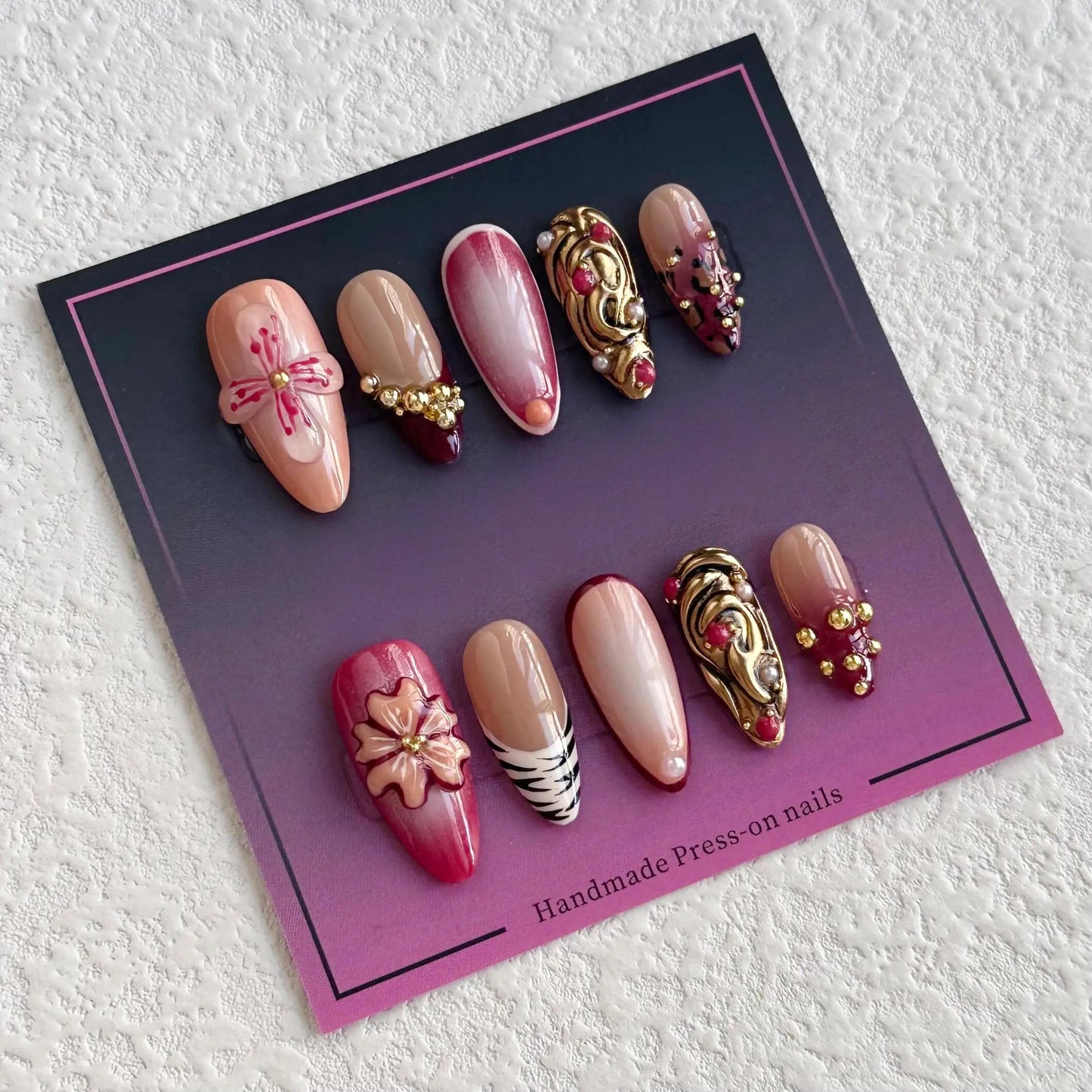 Luxurious Floral Press-on Nails