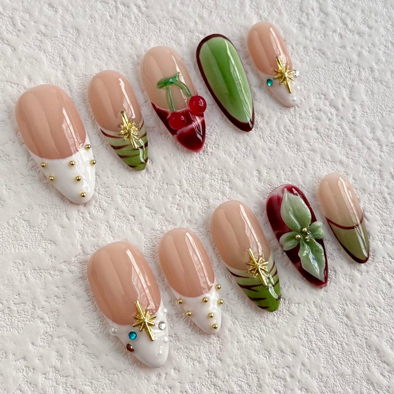 Emerald Jade Garden Press-on Nails