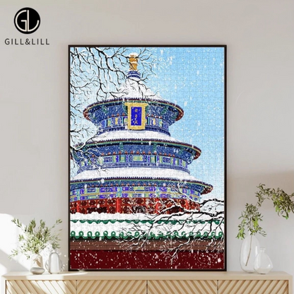 Gill & Lill Snowy Temple of Heaven 1000 Piece Puzzle Gill & Lill