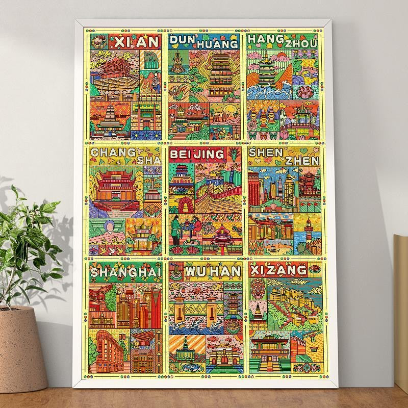 Gill & Lill Colorful City 1000 Piece Puzzle Gill & Lill