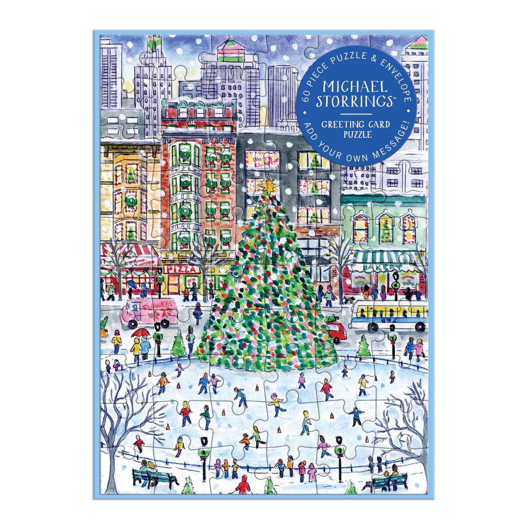 Michael Storrings Christmas in the City Greeting Card Puzzle Galison