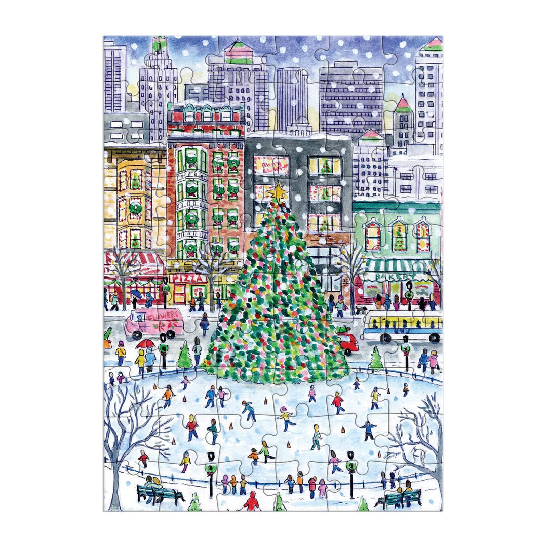 Michael Storrings Christmas in the City Greeting Card Puzzle Galison