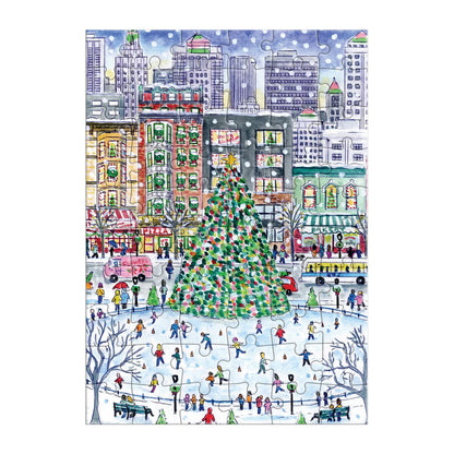Michael Storrings Christmas in the City Greeting Card Puzzle Galison