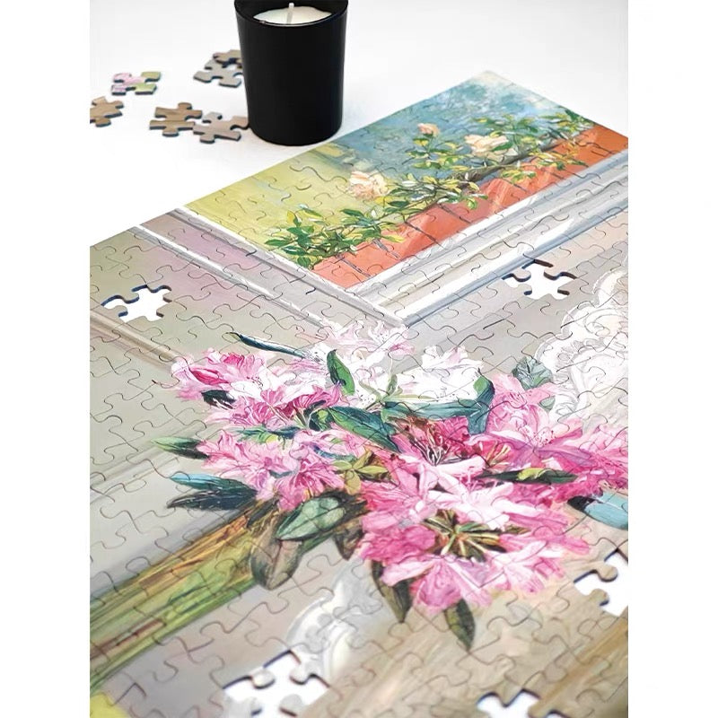 SEREN ART Rhododendrons by a Window 500 Piece Puzzle SEREN ART