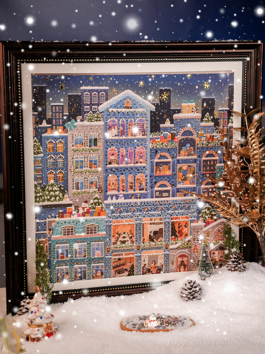 Merry Snowy Night 500 Pieces Foil Puzzle