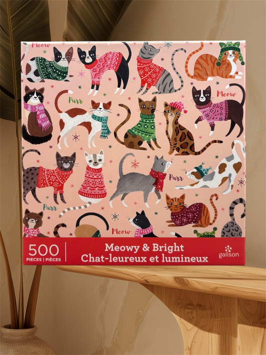 Galison Meowy & Bright 500 Piece Puzzle