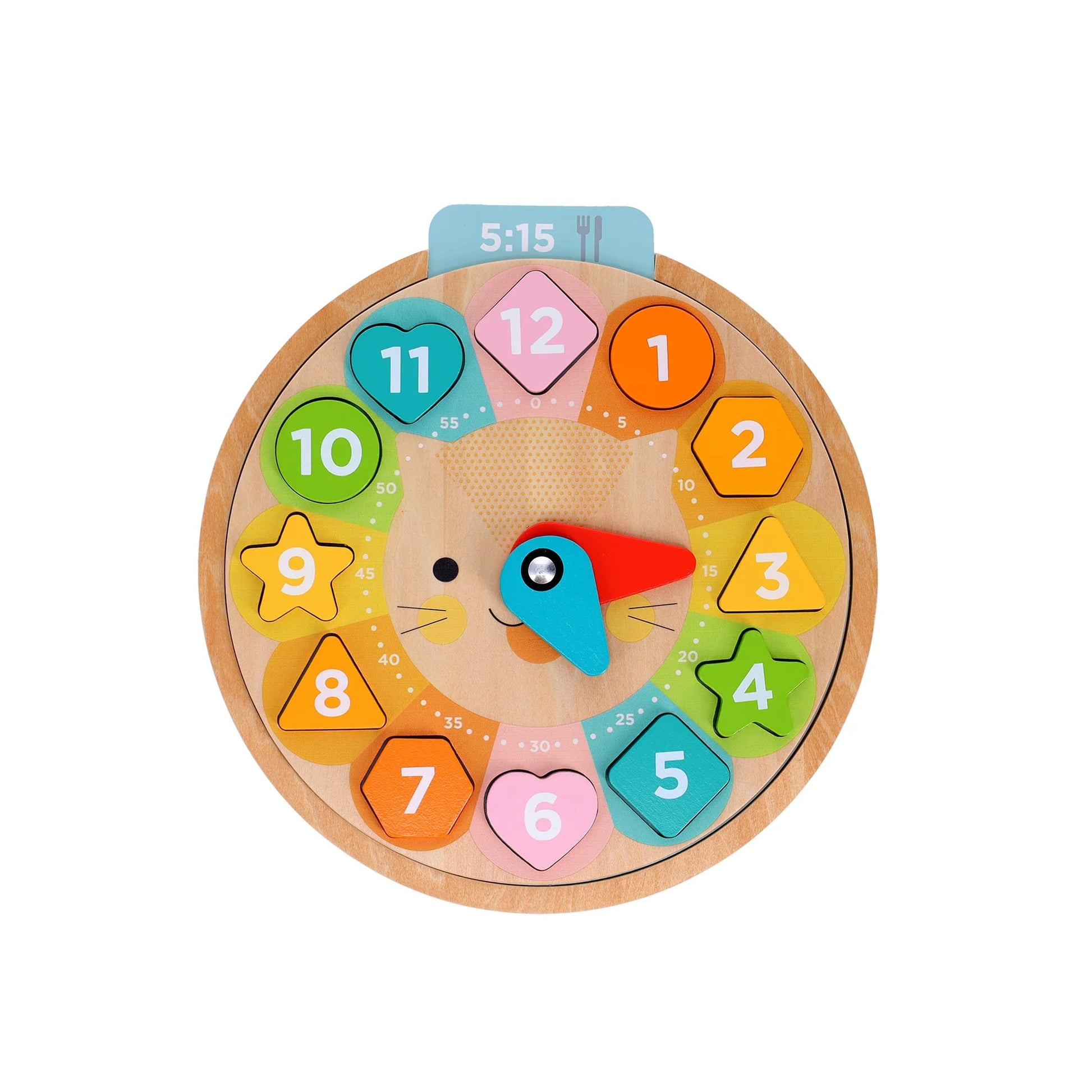 Multi-Language + Counting + Colors Wooden Learning Clock Petit Collage