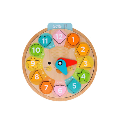 Multi-Language + Counting + Colors Wooden Learning Clock Petit Collage