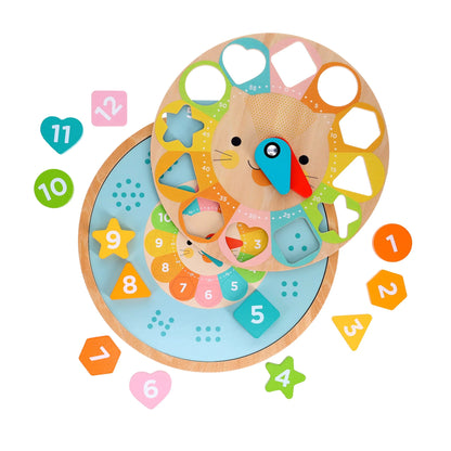 Multi-Language + Counting + Colors Wooden Learning Clock Petit Collage
