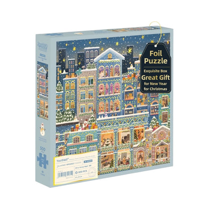 Merry Snowy Night 500 Pieces Foil Puzzle