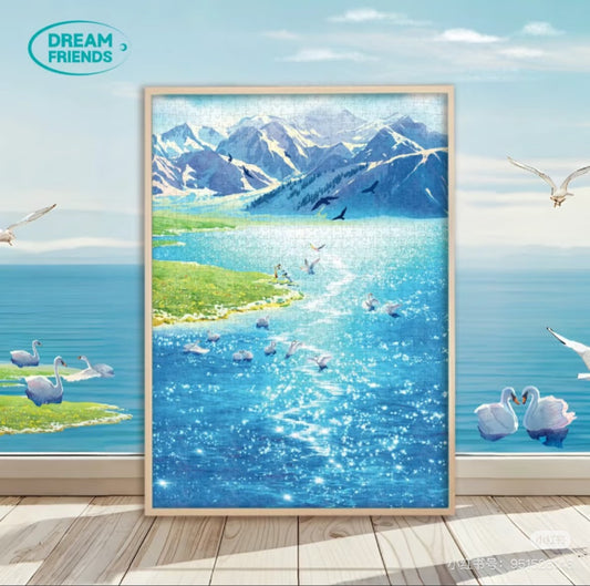 Dream Friends Breath of Sayram 1000 Piece Landscape Jigsaw Puzzle
