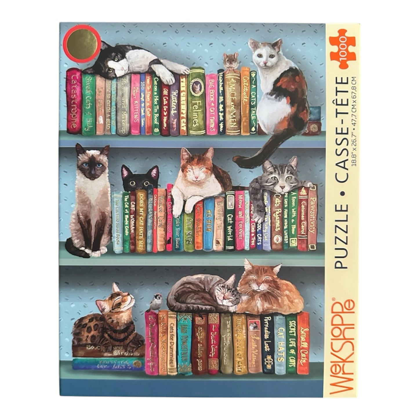 WerkShoppe Cats of Books 1000 Piece Puzzle WerkShoppe