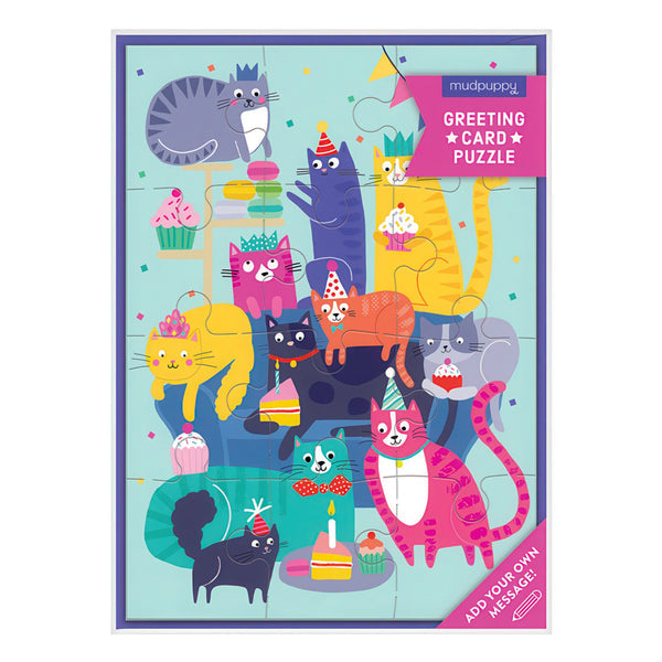Cat Party Greeting Card Puzzle Mudpuppy