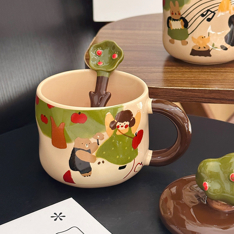 Tasse en céramique adorable en forme de pommier