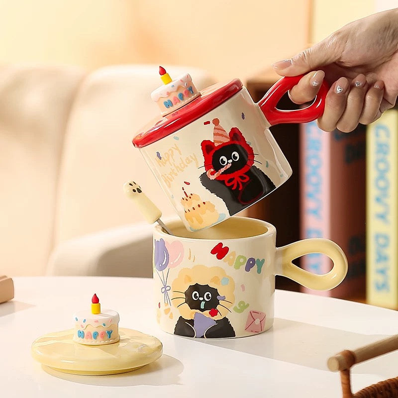 Tasse en céramique « Joyeux anniversaire, joli chat »