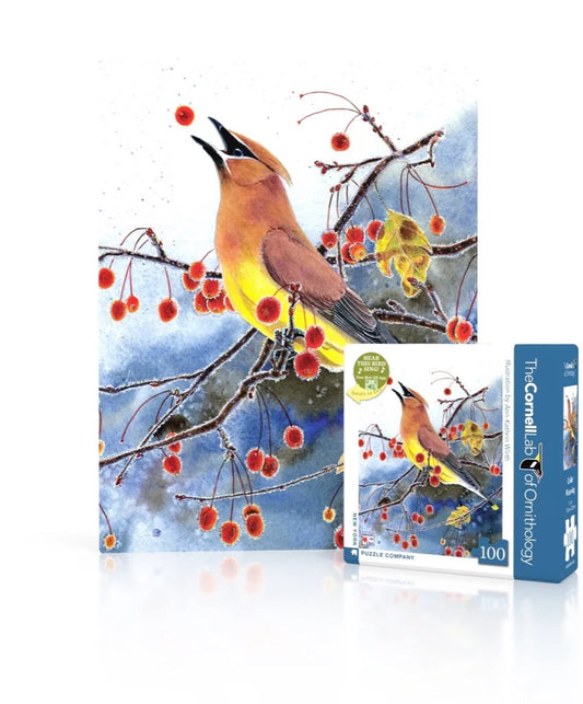 Cedar Waxwing Mini 100 Piece Mini Puzzle