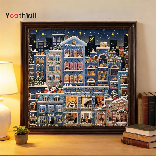 Merry Snowy Night 500 Pieces Foil Puzzle YouthWill