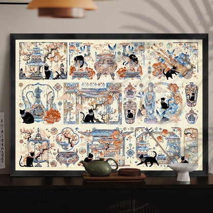 Botop Fusion Yuan Dynasty Black Cat 1000 Piece Jigsaw Puzzle