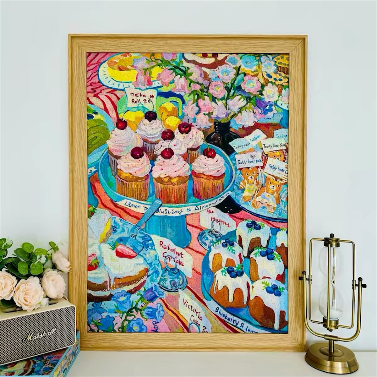 Hourglass Puzzle Bluebell Flowers & Little Cake 1000 Piece Jigsaw Puzzle Hourglass Puzzle