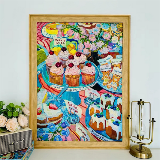 Hourglass Puzzle Bluebell Flowers & Little Cake 1000 Piece Jigsaw Puzzle Hourglass Puzzle