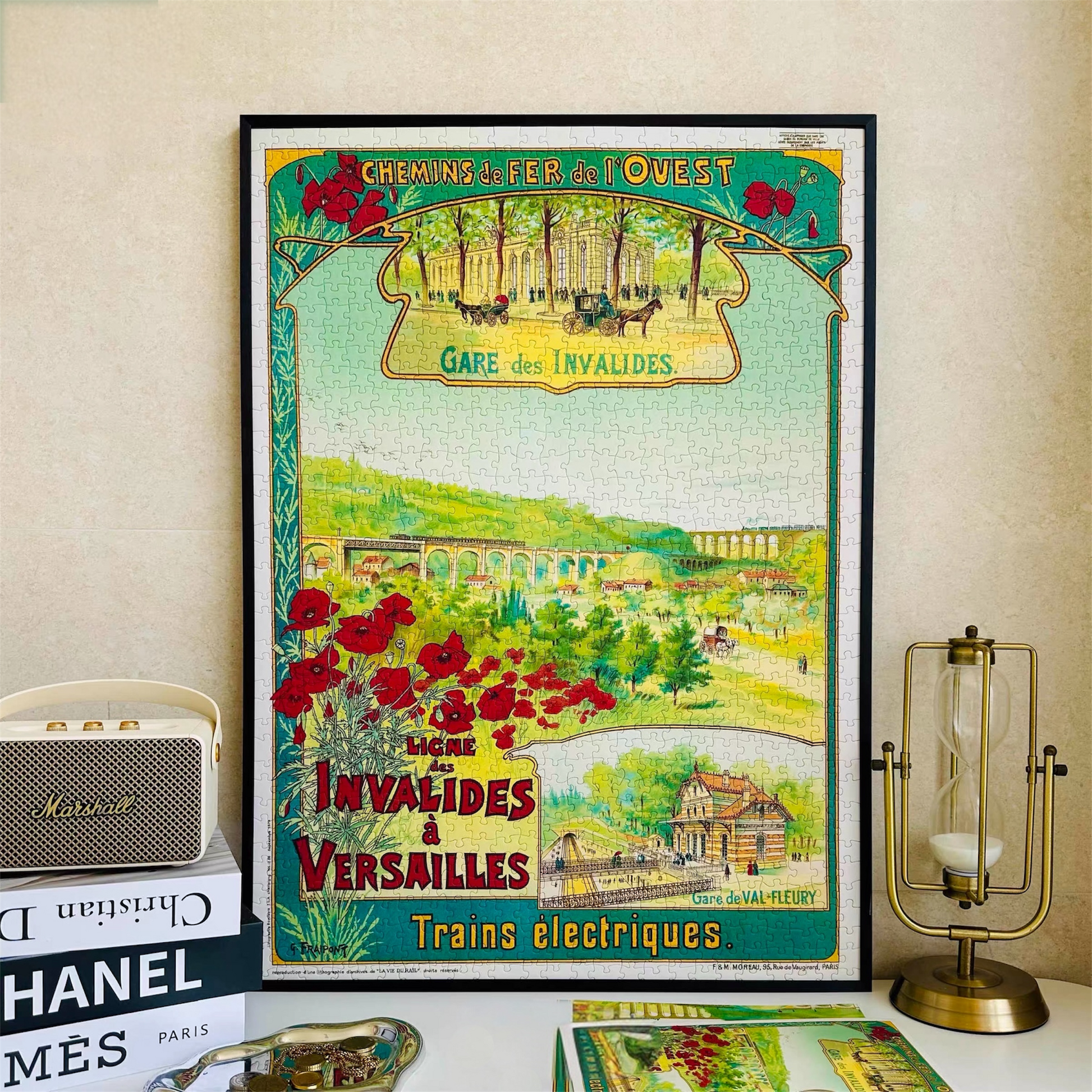 Hourglass Puzzle Train Through Flower Fields 1000 Piece Jigsaw Puzzle Hourglass Puzzle