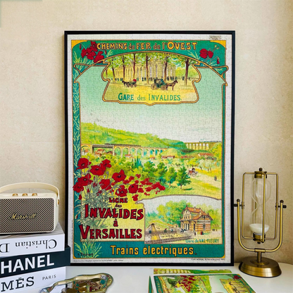 Hourglass Puzzle Train Through Flower Fields 1000 Piece Jigsaw Puzzle Hourglass Puzzle