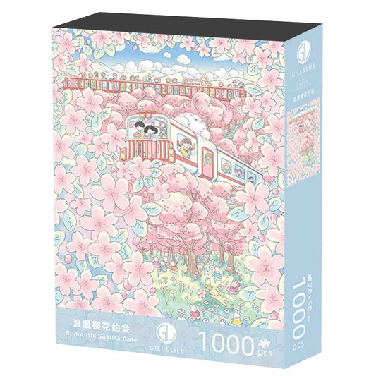 Gill & Lill Romantic Sakura Date 1000 Piece Jigsaw Puzzle